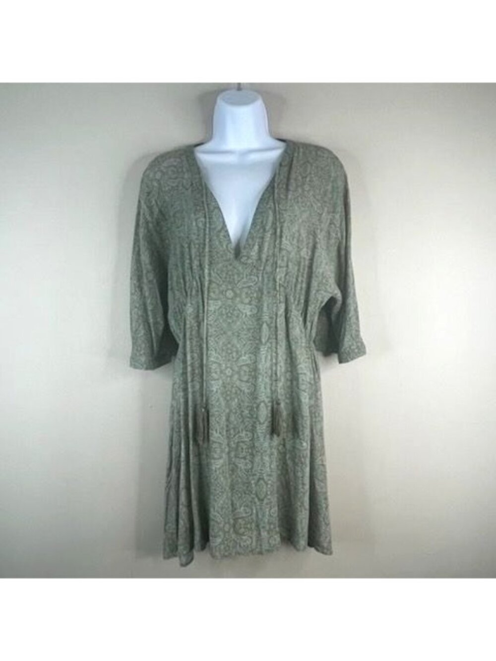 Earthbound Trading Co Boho Dress Large Granola Girl Nature Tassel Flowy Comfy